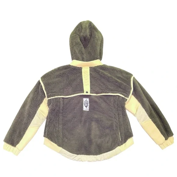 Last 2! NWT Free People x FP Movement Trail Bender Fleece Hooded Jacket Seagrass - Picture 12 of 15